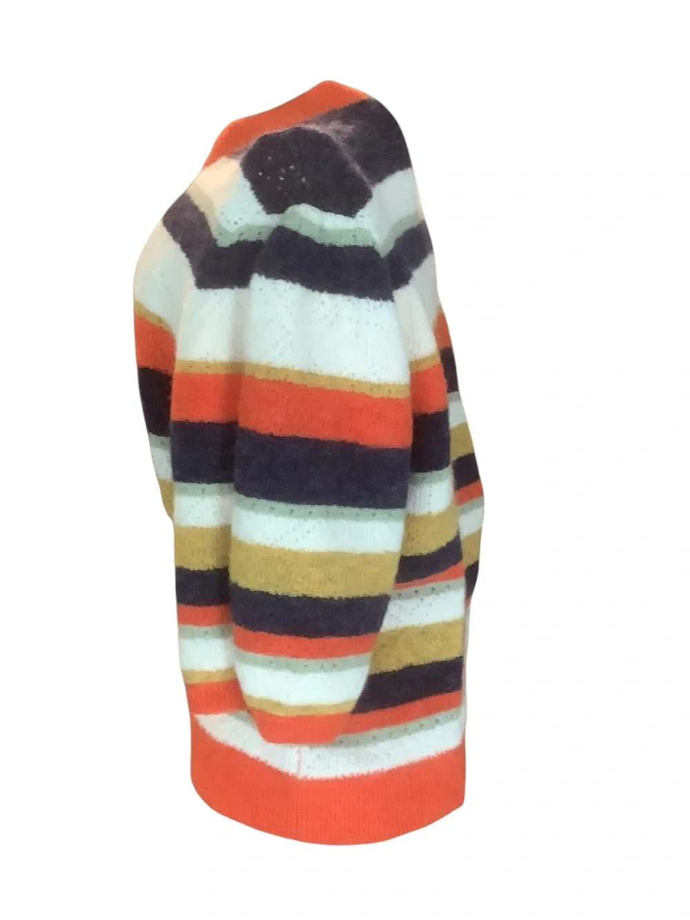 Anthropologie Banjanan 73% Alpaca Striped Cardigan Sweater XL Colorful Knit - Picture 4 of 12